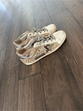 Golden goose private edit superstar Gold Glitter Low-Top Sneakers